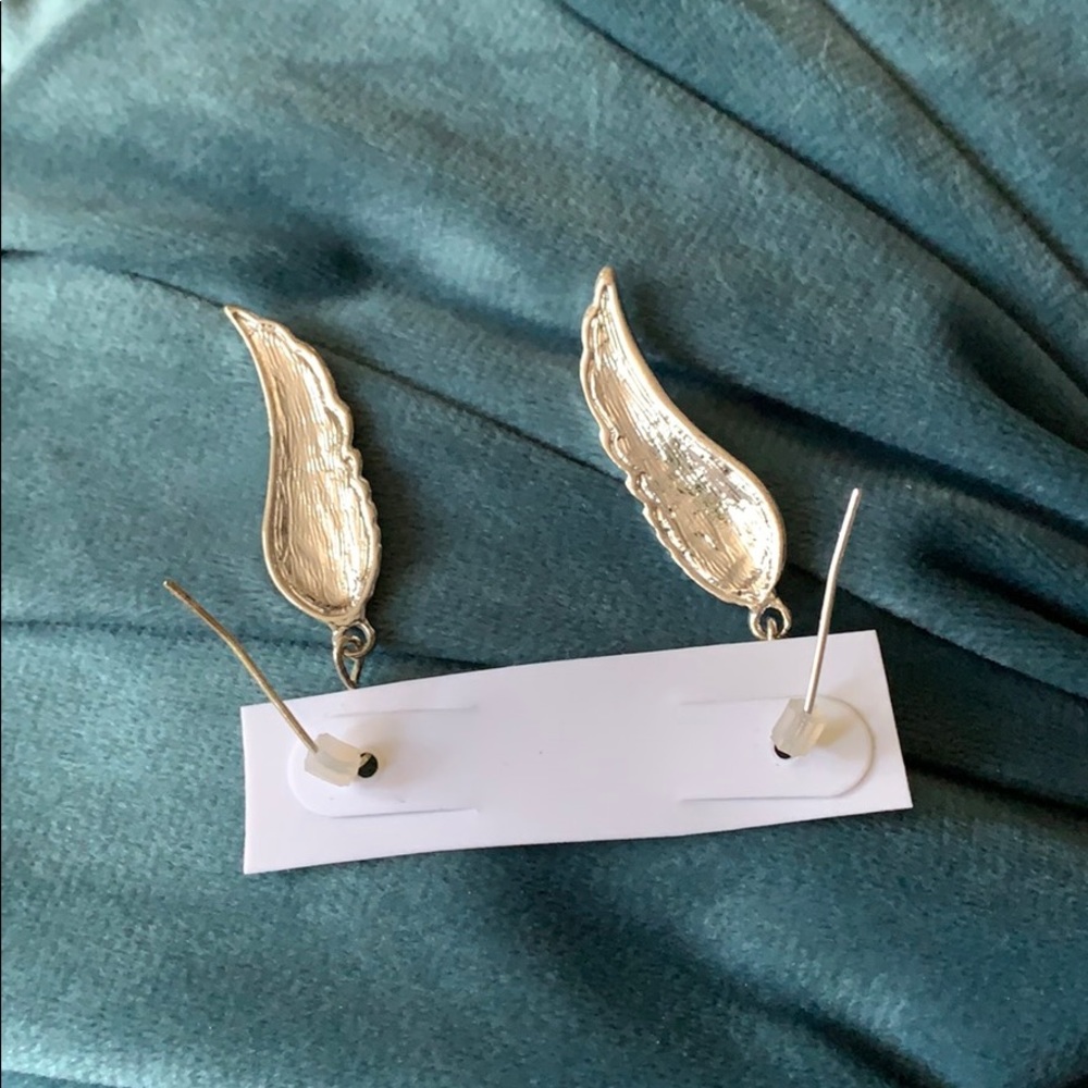 Brand new silver toned angel wing earrings - Picture 2 of 2